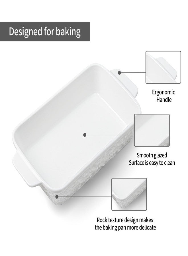 Dafuceramic Casserole Dishes for Oven, Baking Dishes, Ceramic Bakeware Sets of 4, Rectangular Baking Pan Set with Handles for Baking, Casserole, Kitchen, Wedding Gift,White - Image 3